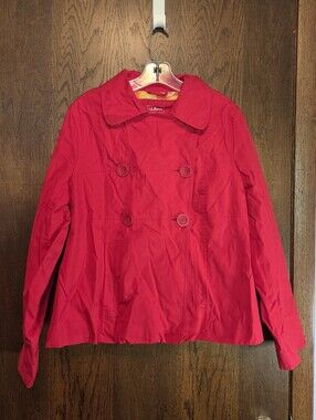 L.L. Bean Women's Bright Red Double-Breasted Pea Coat